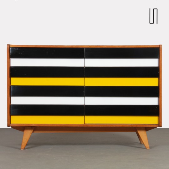 Yellow and black chest of drawers, model U-453, by Jiri Jiroutek, 1960s - Eastern Europe design