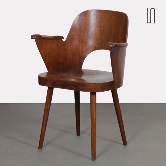 Wooden armchair by Lubomir Hofmann for Ton, 1960s - 