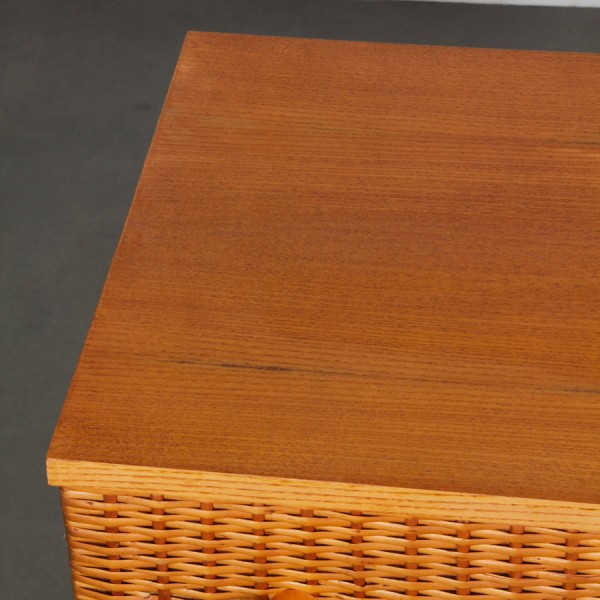 1970s vintage wicker chest of drawers - 