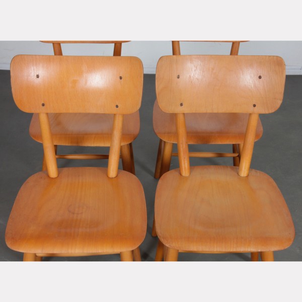 Suite of 4 chairs produced by Ton, 1960 - Eastern Europe design