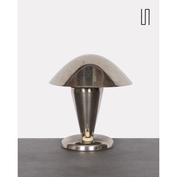 Petite lampe à poser en métal, design tchèque, 1940 - Design d'Europe de l'Est