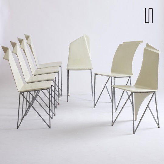 Suite of 7 Marmora chairs by Yves de la Tour d'Auvergne, 1989 - 