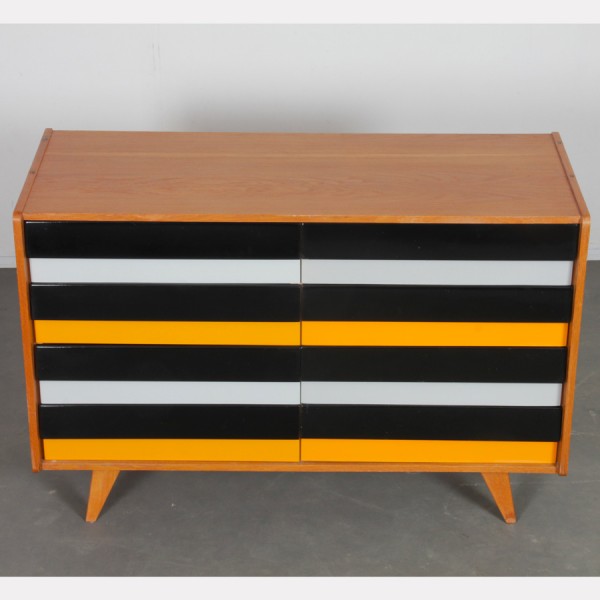 Yellow and black chest of drawers, model U-453, by Jiri Jiroutek, 1960s - Eastern Europe design