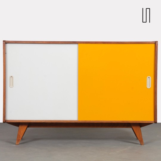 Commode jaune et blanche par Jiri Jiroutek, modèle U-452, 1960