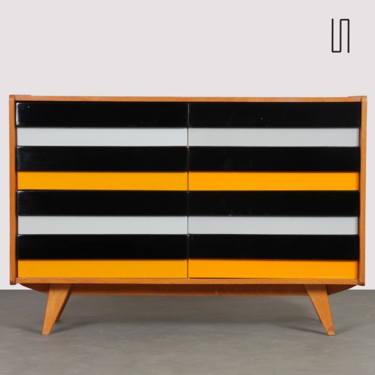 Yellow and black chest of drawers, model U-453, by Jiri Jiroutek, 1960s - Eastern Europe design