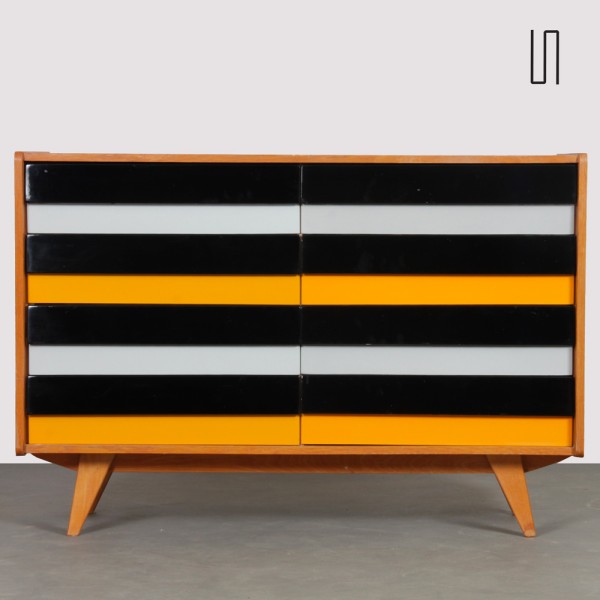 Yellow and black chest of drawers, model U-453, by Jiri Jiroutek, 1960s - Eastern Europe design