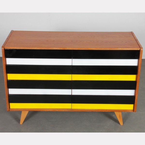 Yellow and black chest of drawers, model U-453, by Jiri Jiroutek, 1960s - Eastern Europe design