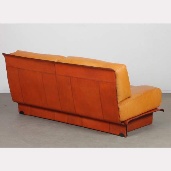 2-seater leather sofa by Gérard Guermonprez, 1970s - French design