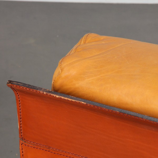 Leather armchair by Gérard Guermonprez, 1970 - French design