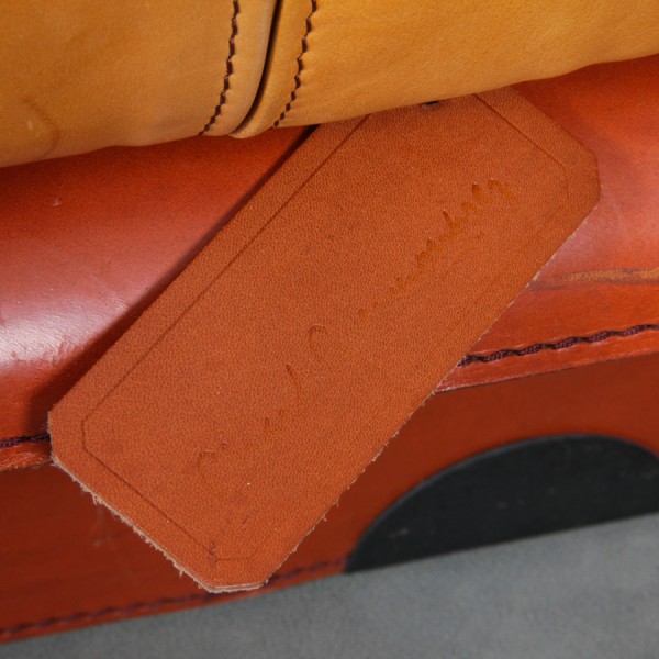 2-seater leather sofa by Gérard Guermonprez, 1970s - French design