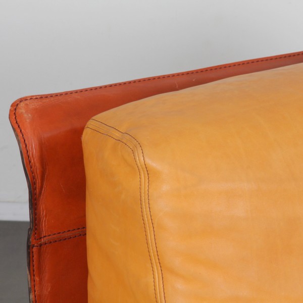 Leather armchair by Gérard Guermonprez, 1970 - French design