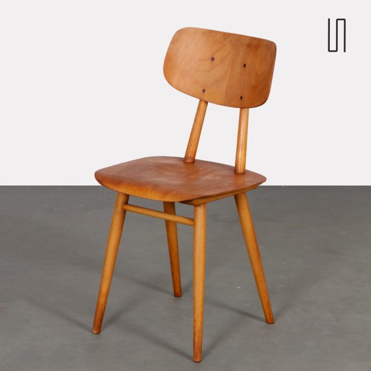 Wooden chair produced by Ton, 1960s - Eastern Europe design