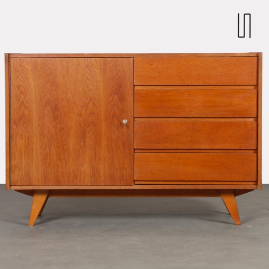 Vintage oak storage unit by Jiri Jiroutek, model U-458, 1960s - Eastern Europe design