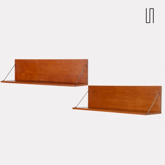 Pair of vintage shelves by Jiroutek for Interier Praha model U-490, 1960s - Eastern Europe design