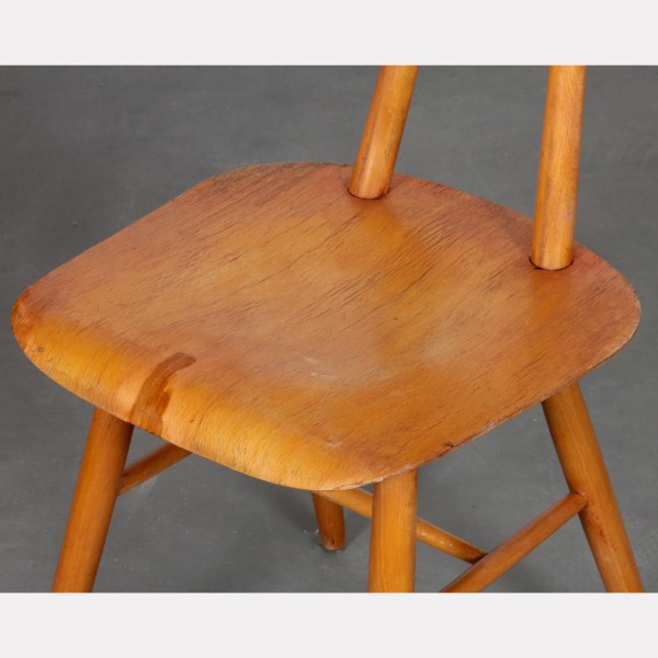 Wooden chair produced by Ton, 1960s - Eastern Europe design