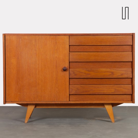 Vintage oak storage unit by Jiri Jiroutek, model U-458, 1960s