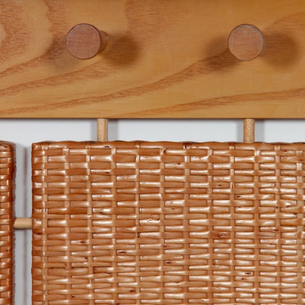 Rattan coat rack published by Uluv in the 1960s - 