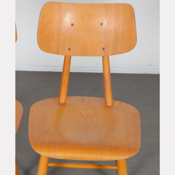 Paire de chaises en bois produite par Ton, 1960 - Design d'Europe de l'Est