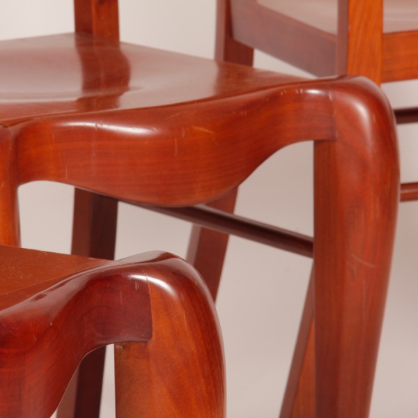 Suite of 4 chairs, Placide of the Wood model by Starck, 1989 - French design