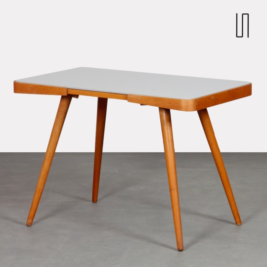 Wood and glass table by Jiri Jiroutek, 1960s - Eastern Europe design