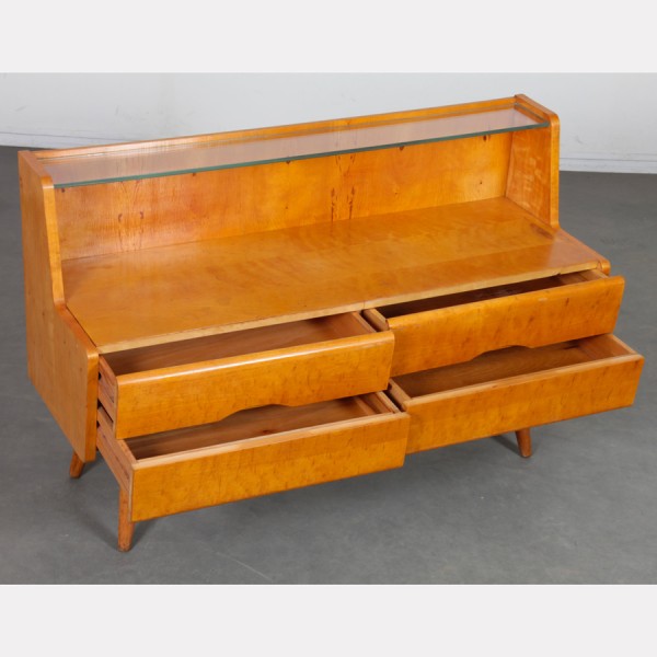 Vintage wood and glass storage unit, 1960s - 