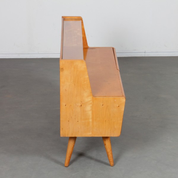 Vintage wood and glass storage unit, 1960s - 