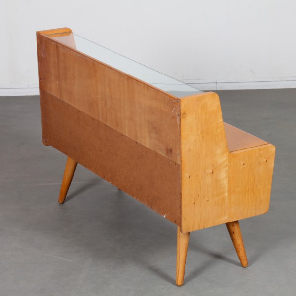 Vintage wood and glass storage unit, 1960s - 