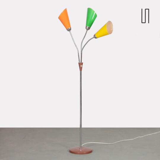 Vintage metal floor lamp by Lidokov, circa 1960 - Eastern Europe design