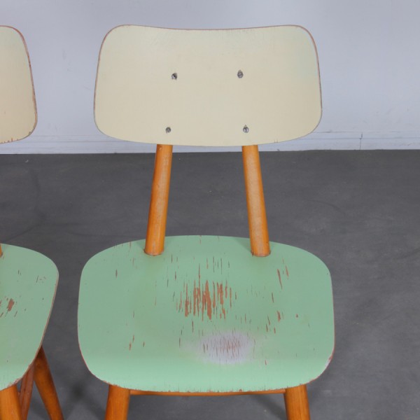 Pair of green chairs for Ton, 1960s - Eastern Europe design