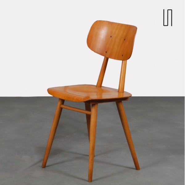 Wooden chair produced by Ton, 1960s - Eastern Europe design