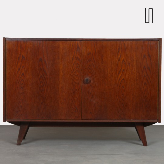 Commode vintage en chêne foncé par Jiri Jiroutek, modèle U-450, 1960 - Design d'Europe de l'Est