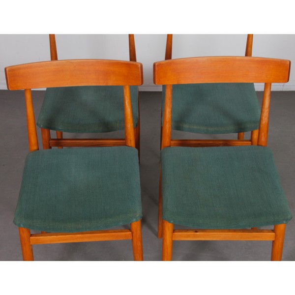 Suite of 4 vintage wooden chairs, 1960s - Eastern Europe design