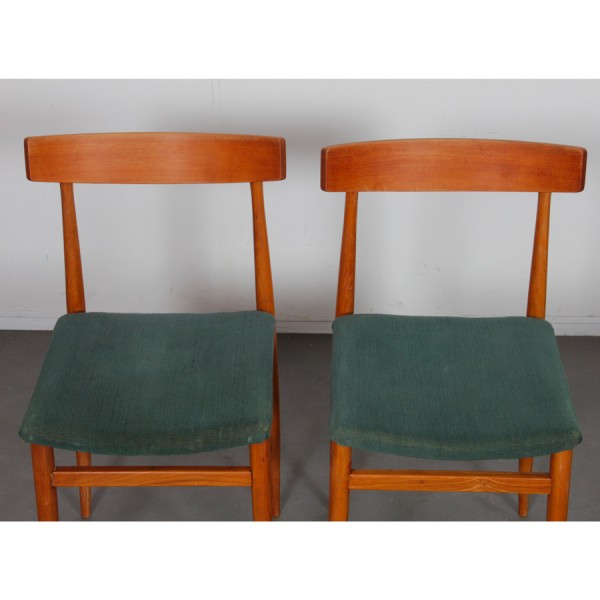 Suite of 4 vintage wooden chairs, 1960s - Eastern Europe design