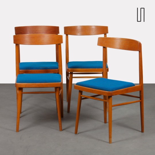 Suite de 4 chaises tchèques produites par Ton, 1970 - Design d'Europe de l'Est