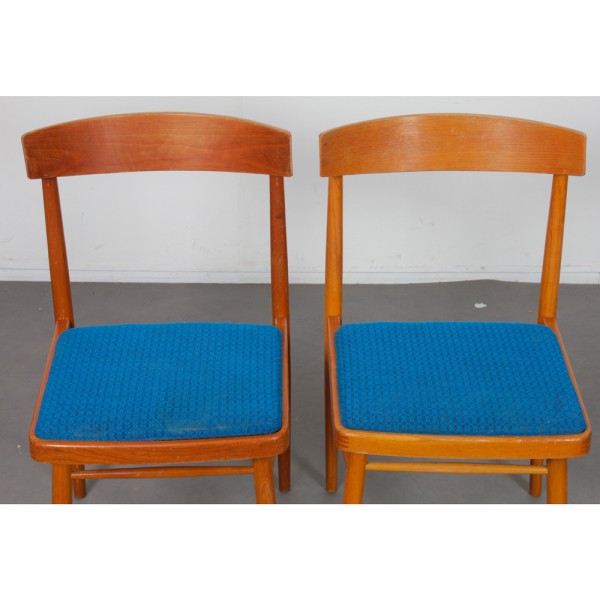 Suite de 4 chaises tchèques produites par Ton, 1970 - Design d'Europe de l'Est