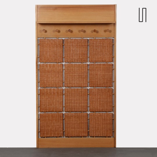 Rattan coat rack published by Uluv in the 1960s - 