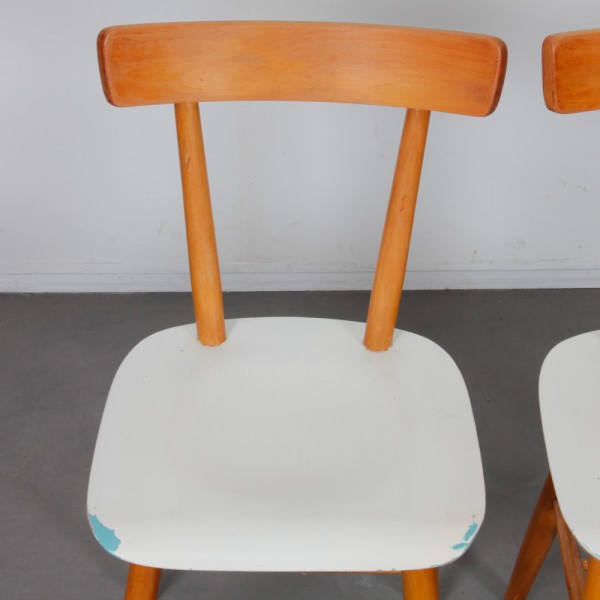 Suite of 3 vintage chairs edited by Ton, 1960s - Eastern Europe design