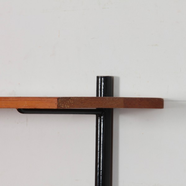 Vintage wood and metal shelf, 1960s - 