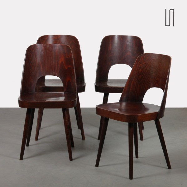 Suite de 4 chaises vintage par Oswald Haerdtl pour Ton, 1960 - Design d'Europe de l'Est