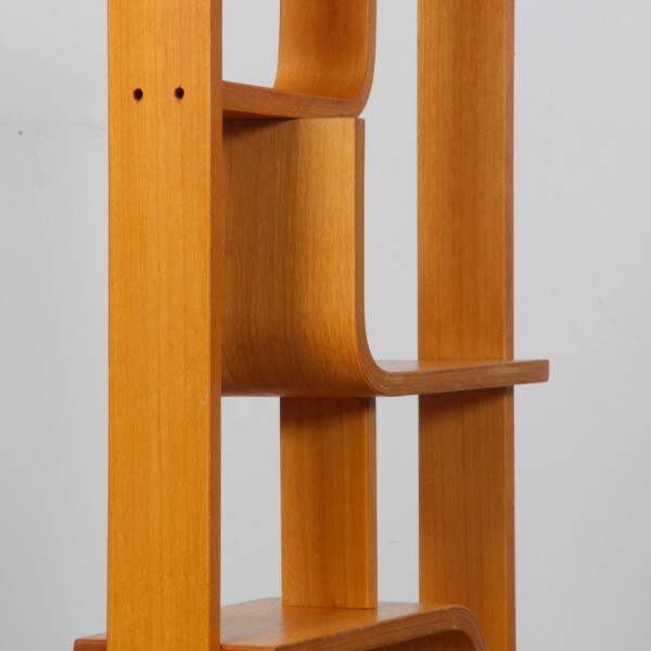 Vintage oak shelf by Ludvik Volak for Drevopodnik Holesov, 1960s - Eastern Europe design