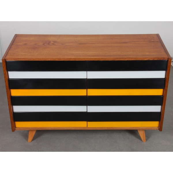 Yellow and black chest of drawers, model U-453, by Jiri Jiroutek, 1960s - Eastern Europe design