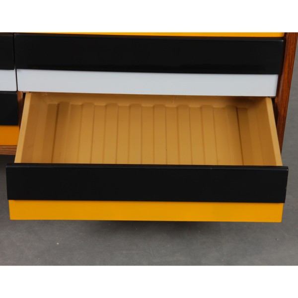 Yellow and black chest of drawers, model U-453, by Jiri Jiroutek, 1960s - Eastern Europe design