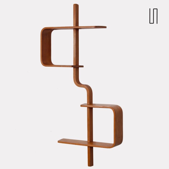 Etagère murale par Ludvik Volak pour Drevopodnik Holesov, 1960 - Design d'Europe de l'Est