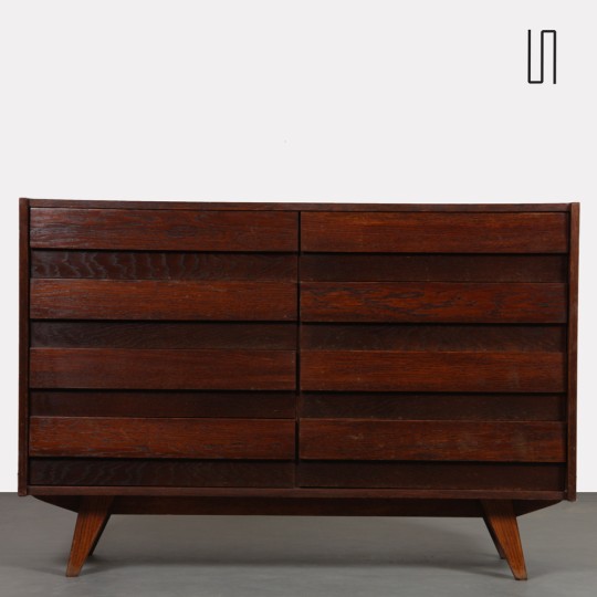 Commode en chêne foncé par Jiri Jiroutek, modèle U-453, vers 1960 - Design d'Europe de l'Est