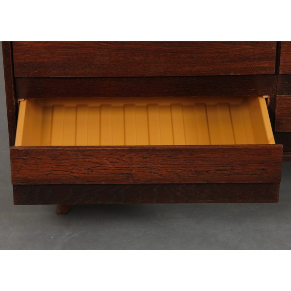 Commode en chêne foncé par Jiri Jiroutek, modèle U-453, vers 1960 - Design d'Europe de l'Est