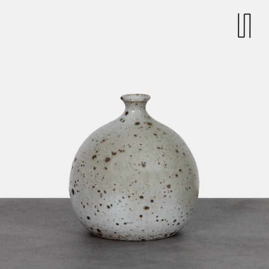 Vintage stoneware vase signed Nigon, 20th century - 