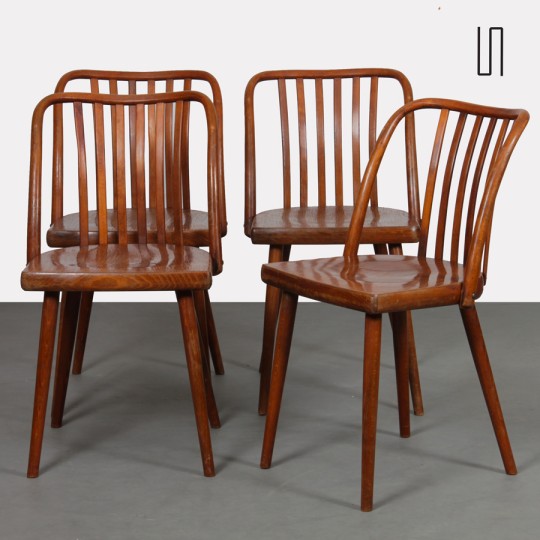 Set of 4 vintage chairs by Antonin Suman for Ton, 1960s - Eastern Europe design