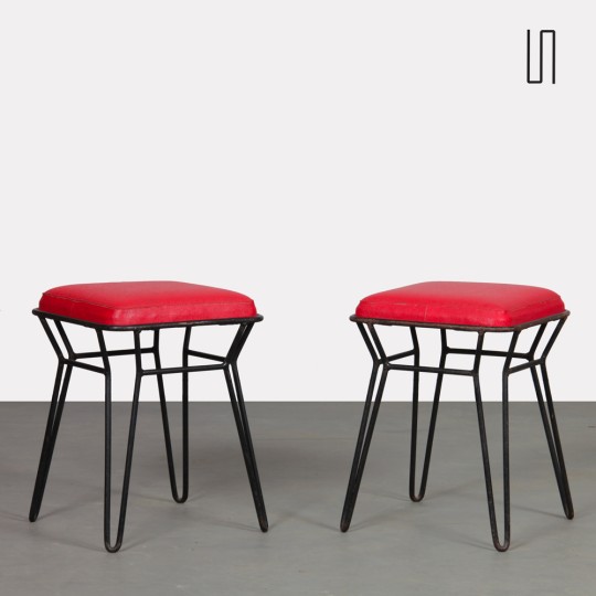 Pair of metal stools, 1960s - Eastern Europe design