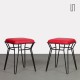 Paire de tabourets en métal, circa 1960 - Design d'Europe de l'Est