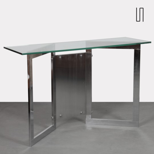 Console en métal chromé des années 1970 - 